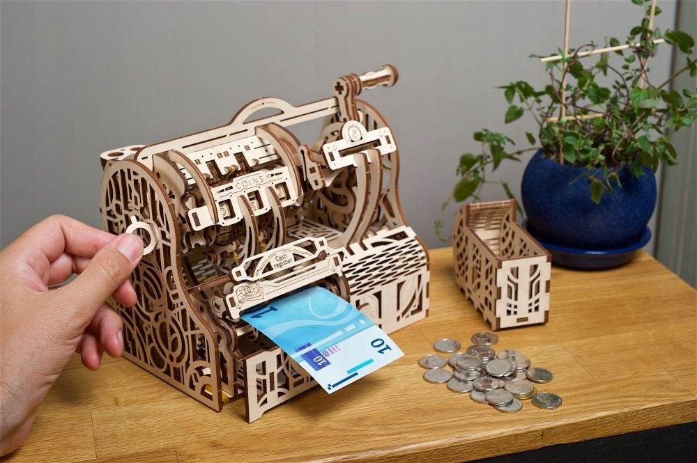 Puzzle 3D Kasa fiskalna Ugears drewniana