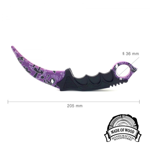 Nóż CS GO karambit VIOLET drewniany