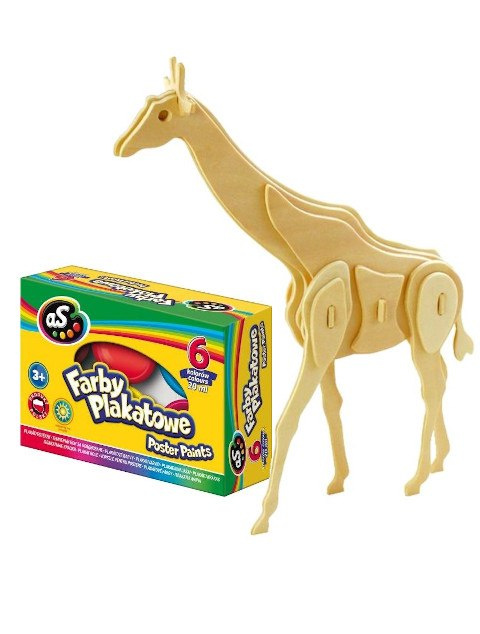 Żyrafa + farbki zestaw puzzle 3D Żyrafa + farbki zestaw puzzle 3D