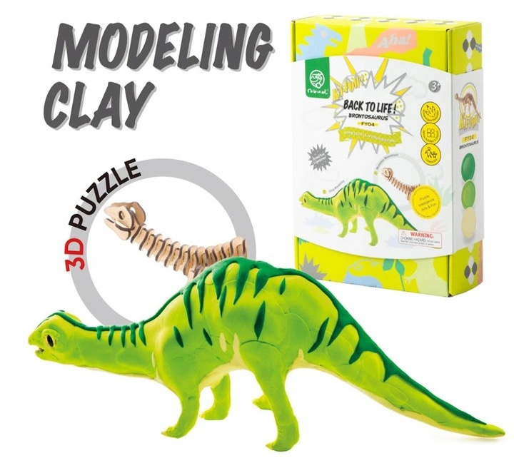 Puzzle 3D Dinozaur Brontozaur Robotime + modelina