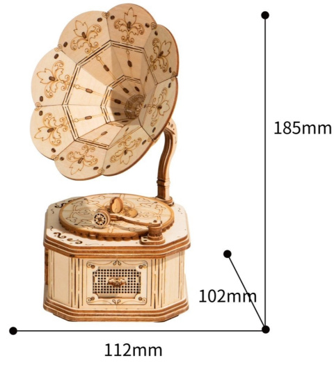 Puzzle 3D Gramofon Robotime drewniany