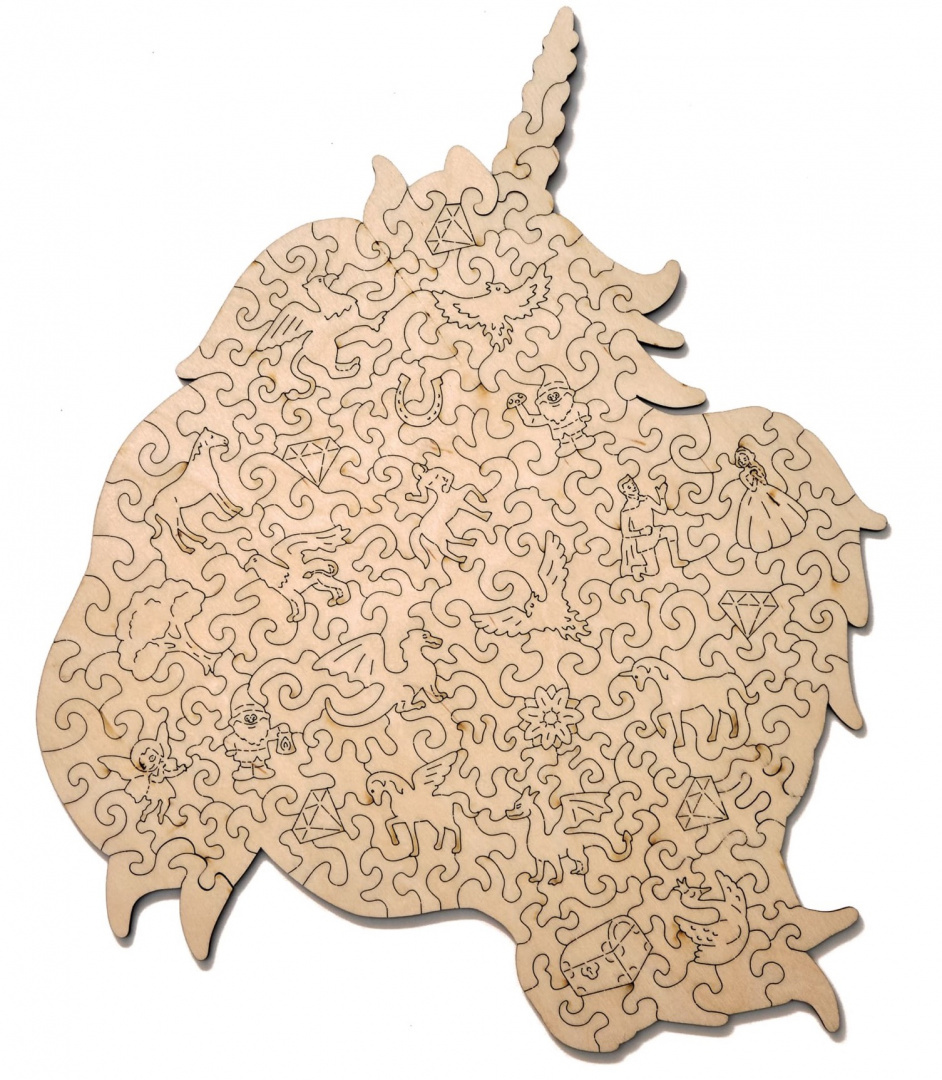 Puzzle drewniane układanki PREMIUM Jednorożec