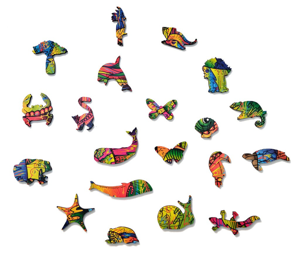 Puzzle drewniane układanki PREMIUM Kameleon