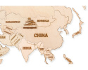Mapa Świata na ścianę drewniana puzzle 3D 200 x 120 cm