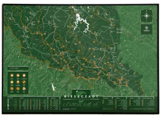 Mapa zdrapka BIESZCZADY