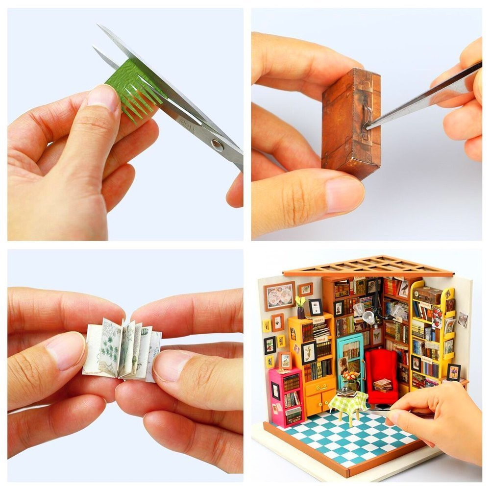 puzzle-3d-mini-domek-biblioteka-robotime-5