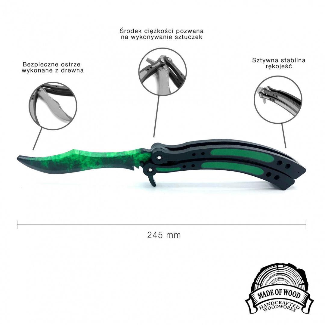 Nóż CS GO GAMMA DOPPLER motylkowy drewniany Nóż CS GO GAMMA DOPPLER motylkowy drewniany