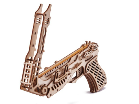 Puzzle 3D Pistolet CYBER GUN na gumki Wood Trick