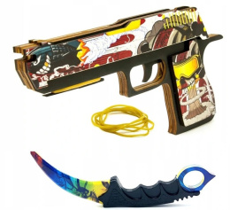 Pistolet na gumki i nóż CS GO Zestaw EXOTIC dla dzieci
