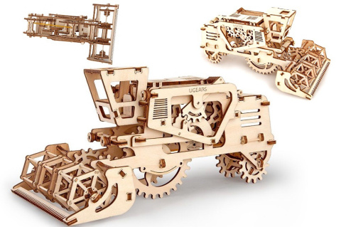 Puzzle 3D Kombajn Ugears drewniany