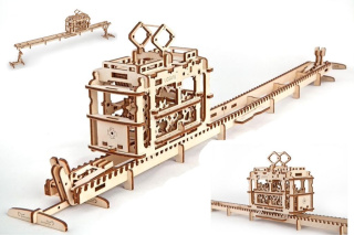 Puzzle 3D Tramwaj Ugears drewniany