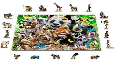 Puzzle drewniane układanki Przyjaciele z ZOO rozmiar M