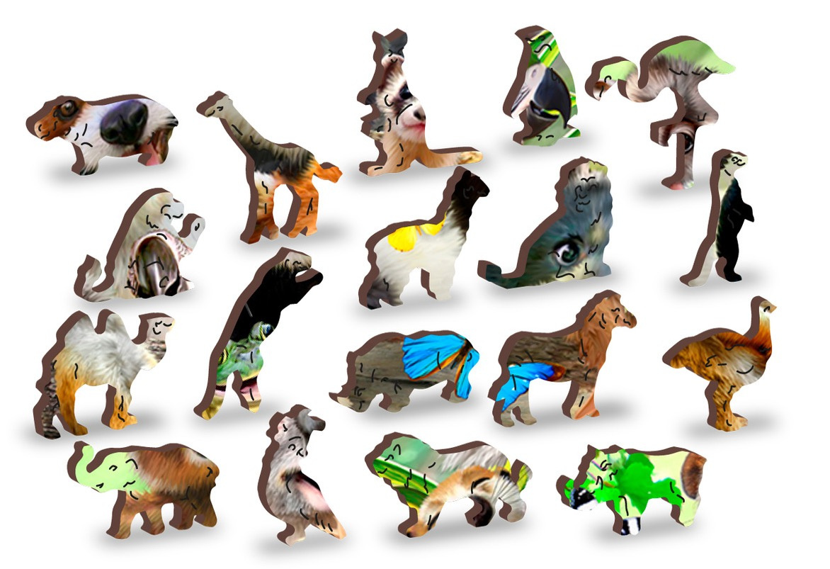 Puzzle drewniane układanki Przyjaciele z ZOO rozmiar M Puzzle drewniane układanki Przyjaciele z ZOO rozmiar M