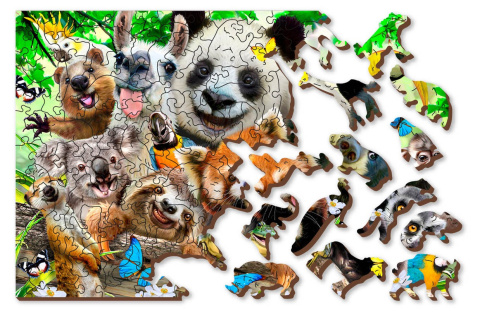 Puzzle drewniane układanki Przyjaciele z ZOO rozmiar M