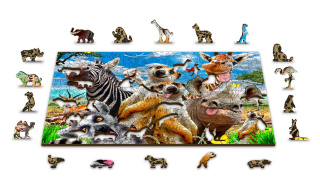 Puzzle drewniane układanki Zwierzęta z Madagaskaru rozmiar M