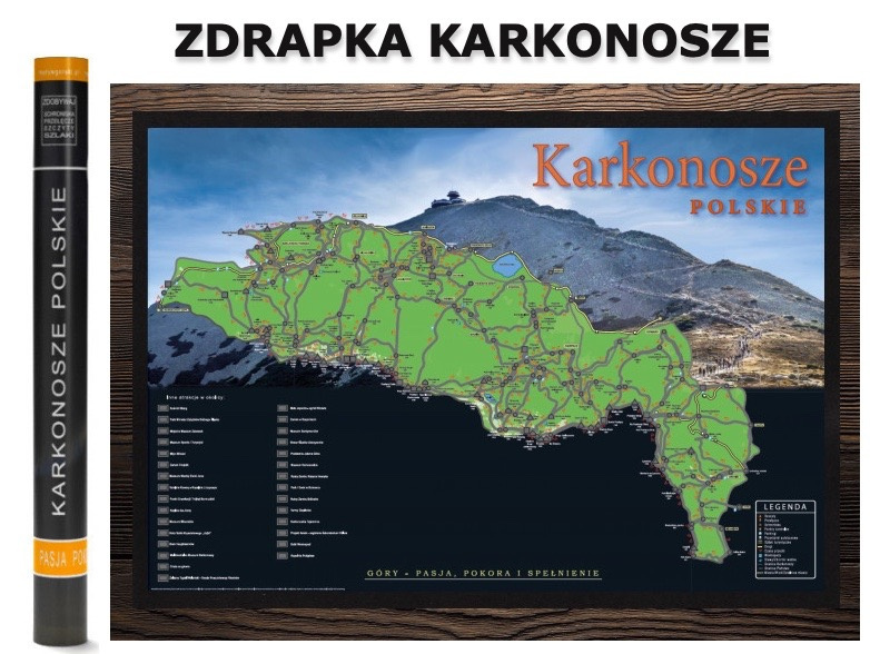 Mapa zdrapka KARKONOSZE POLSKIE