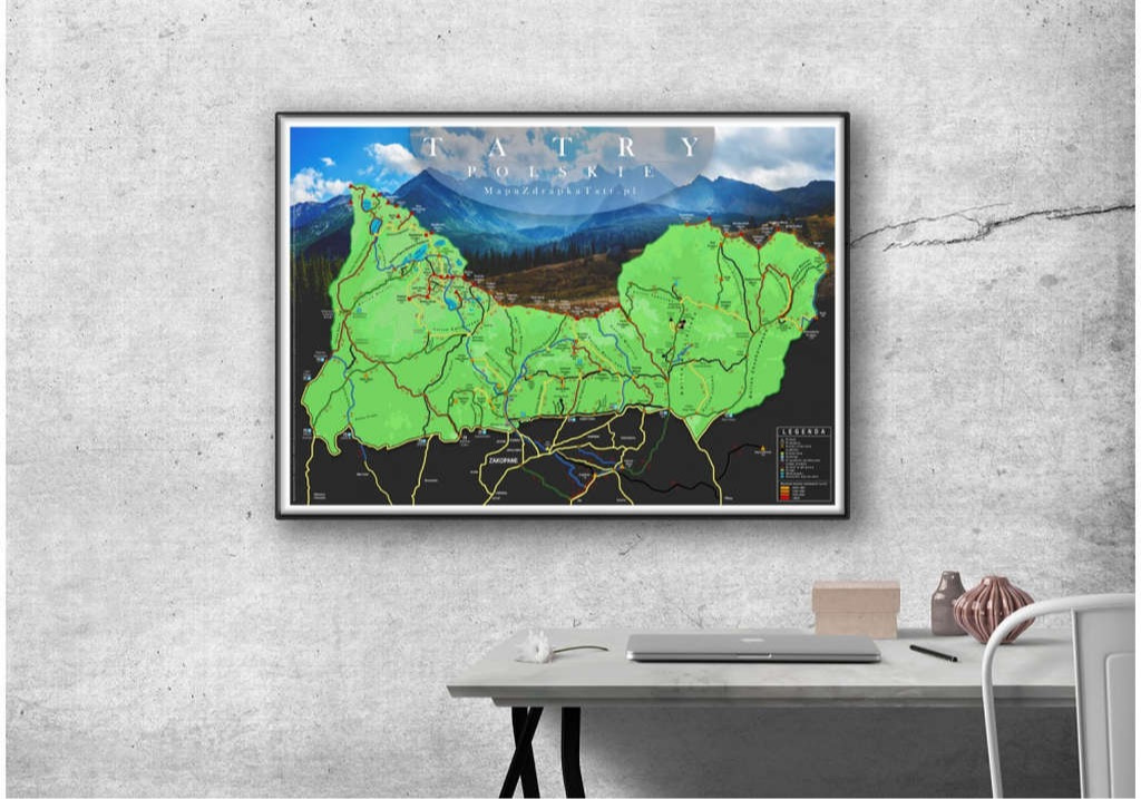Mapa zdrapka TATRY POLSKIE Mapa zdrapka TATRY POLSKIE
