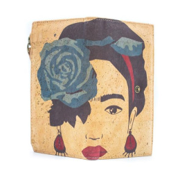 Portfel damski z korka RFID Frida Kahlo