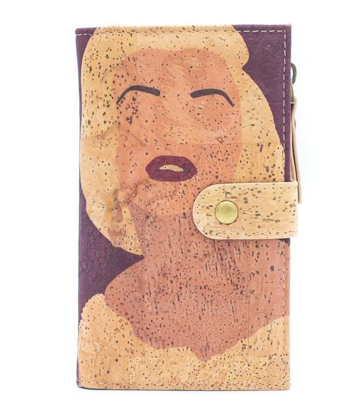 Portfel damski z korka RFID Marilyn Monroe