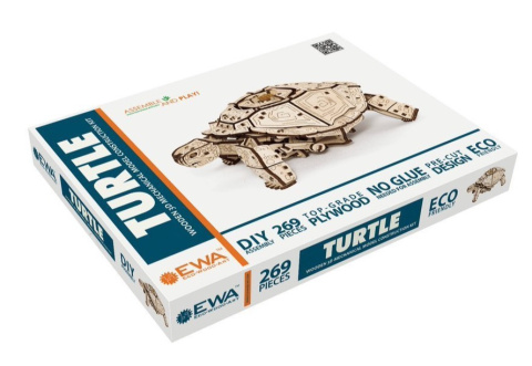 Puzzle 3D Mechaniczny Żółw drewniany