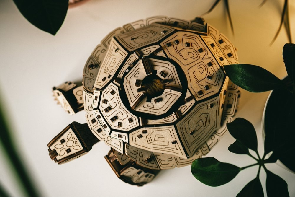 Puzzle 3D Mechaniczny Żółw drewniany Puzzle 3D Mechaniczny Żółw drewniany