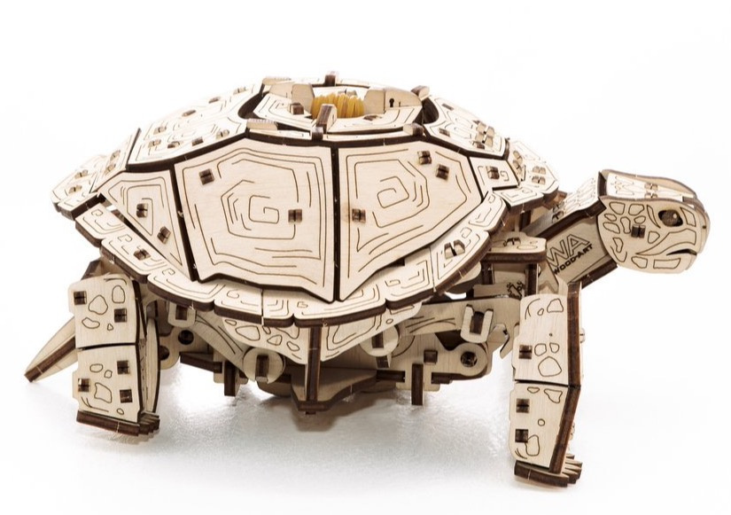 Puzzle 3D Mechaniczny Żółw drewniany Puzzle 3D Mechaniczny Żółw drewniany