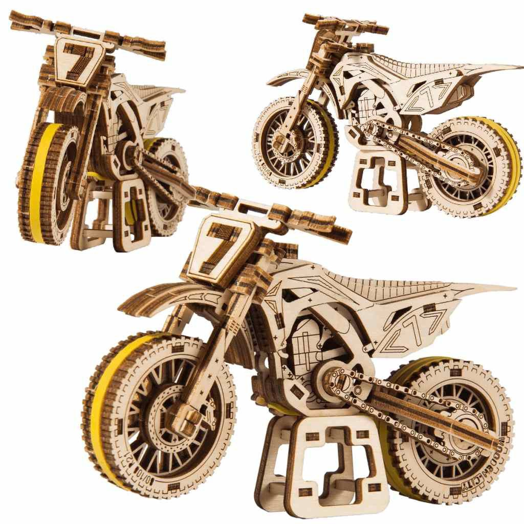 Puzzle 3D Motocross Wooden.City drewniany
