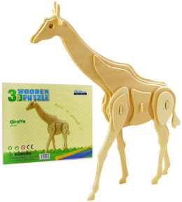 Puzzle 3D Żyrafa drewniana