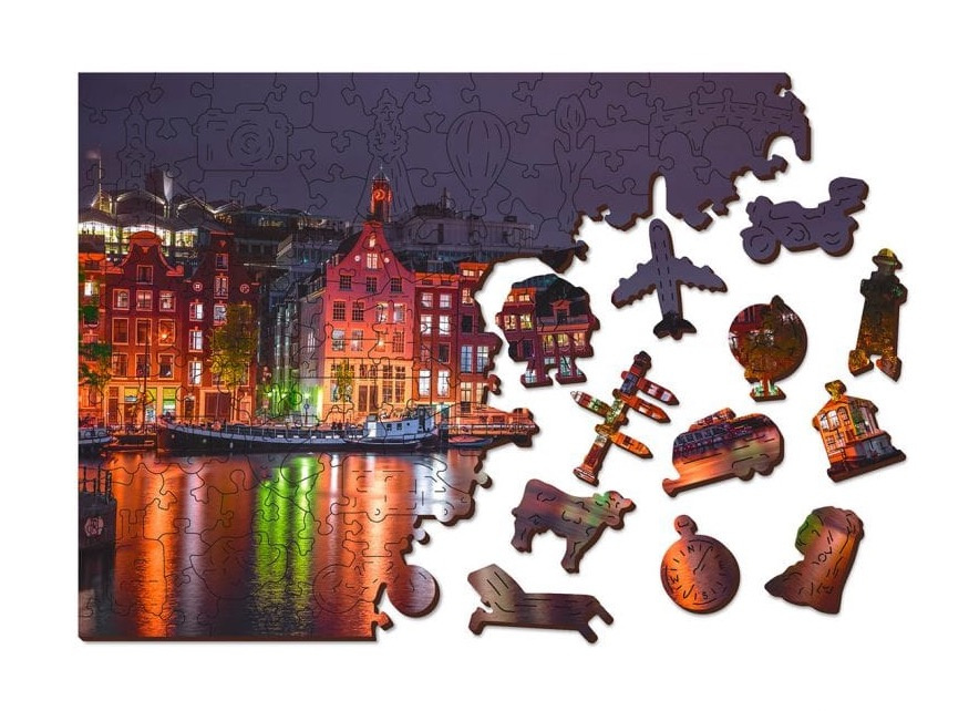 Puzzle drewniane układanki Nocne Miasto rozmiar M Puzzle drewniane układanki Nocne Miasto rozmiar M