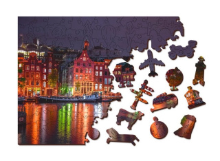 Puzzle drewniane układanki Nocne Miasto rozmiar M