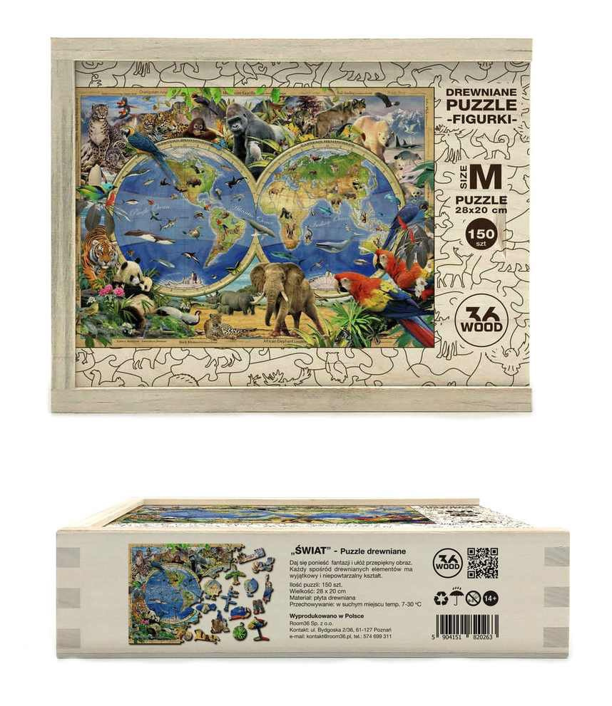 Puzzle drewniane układanki PLANETA ZWIERZĄT rozmiar M Puzzle drewniane układanki PLANETA ZWIERZĄT rozmiar M