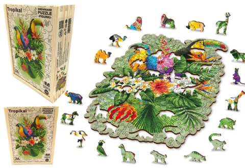 Puzzle drewniane układanki PREMIUM Tropical Birds rozmiar M