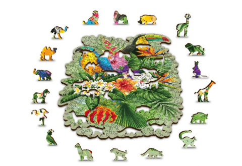 Puzzle drewniane układanki PREMIUM Tropical Birds rozmiar M