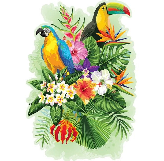 Puzzle drewniane układanki PREMIUM Tropical Birds rozmiar M