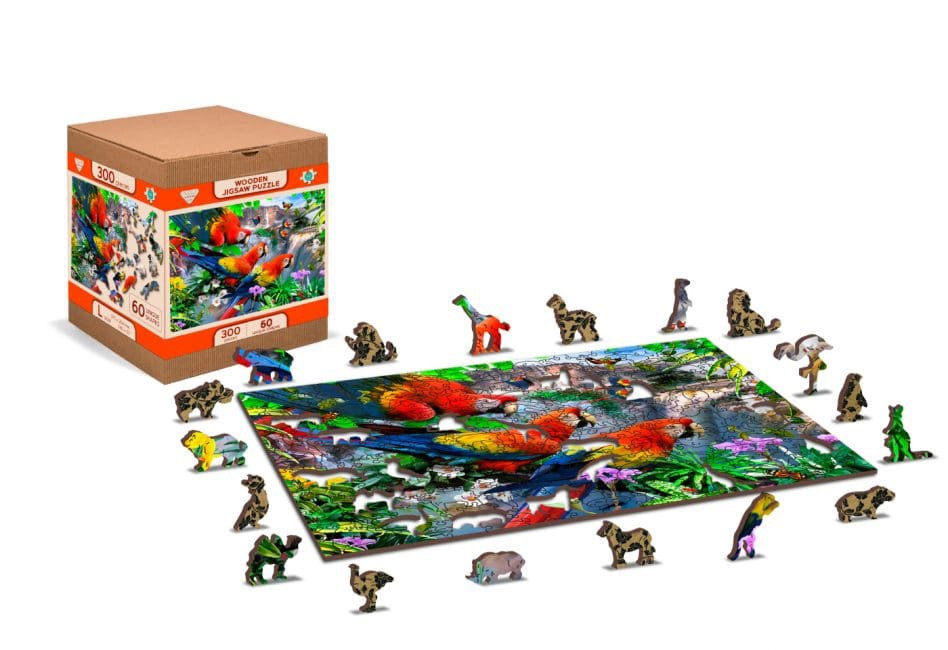 Puzzle drewniane układanki Papugi rozmiar L Puzzle drewniane układanki Papugi rozmiar L