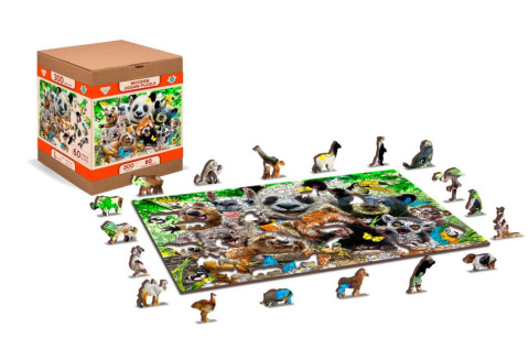 Puzzle drewniane układanki Przyjaciele z ZOO rozmiar L