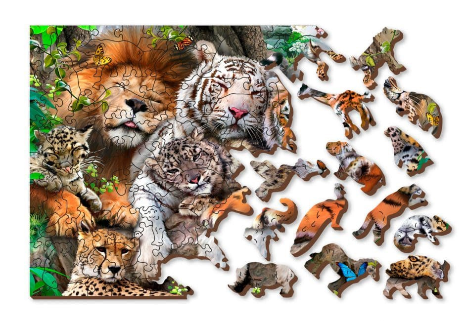 Puzzle drewniane układanki Śpiące Kotki rozmiar L Puzzle drewniane układanki Śpiące Kotki rozmiar L