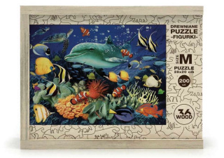 Puzzle drewniane układanki Premium ZWIERZĘTA OCEANU rozmiar M