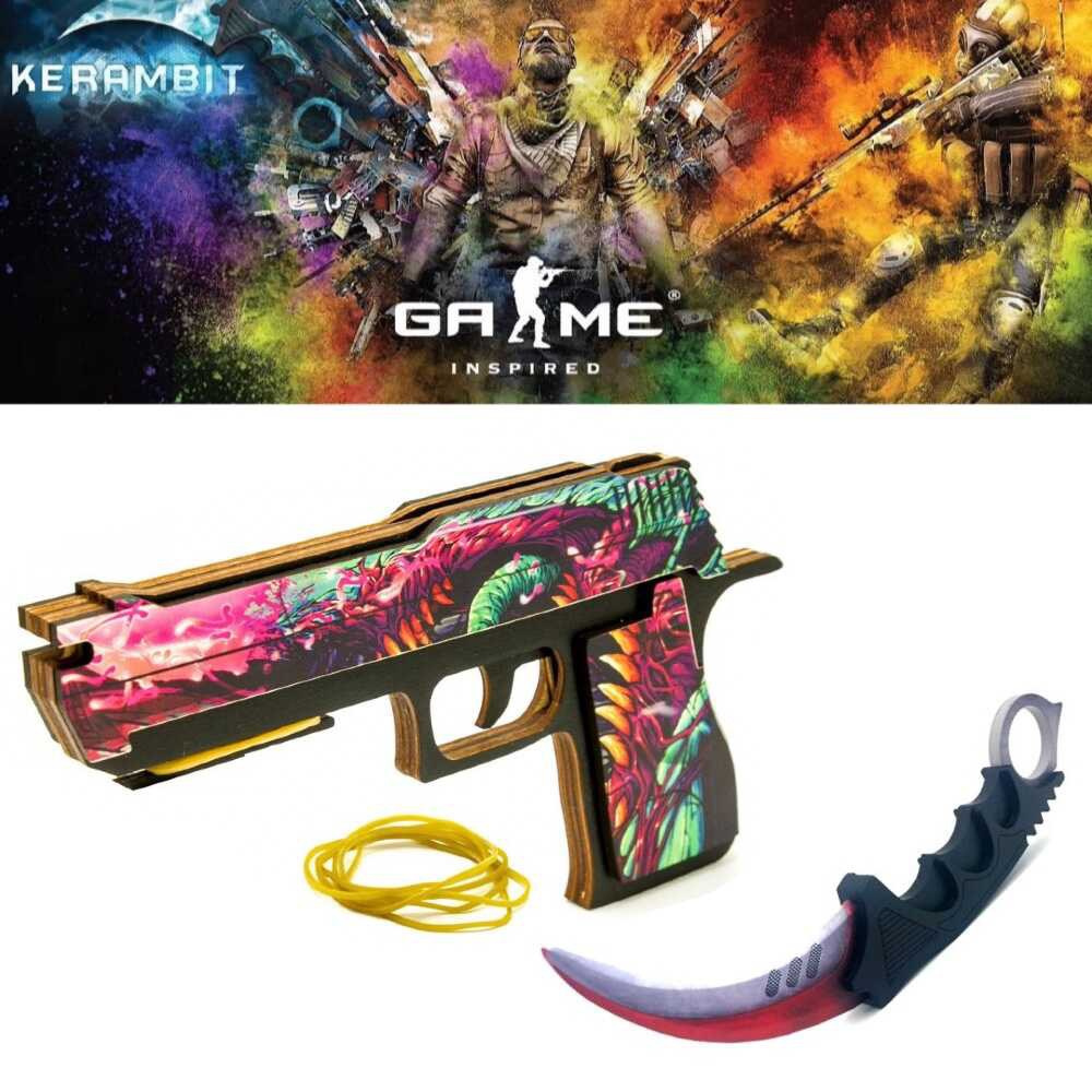 Pistolet na gumki i nóż CS GO Zestaw FADE dla dzieci Pistolet na gumki i nóż CS GO Zestaw FADE dla dzieci