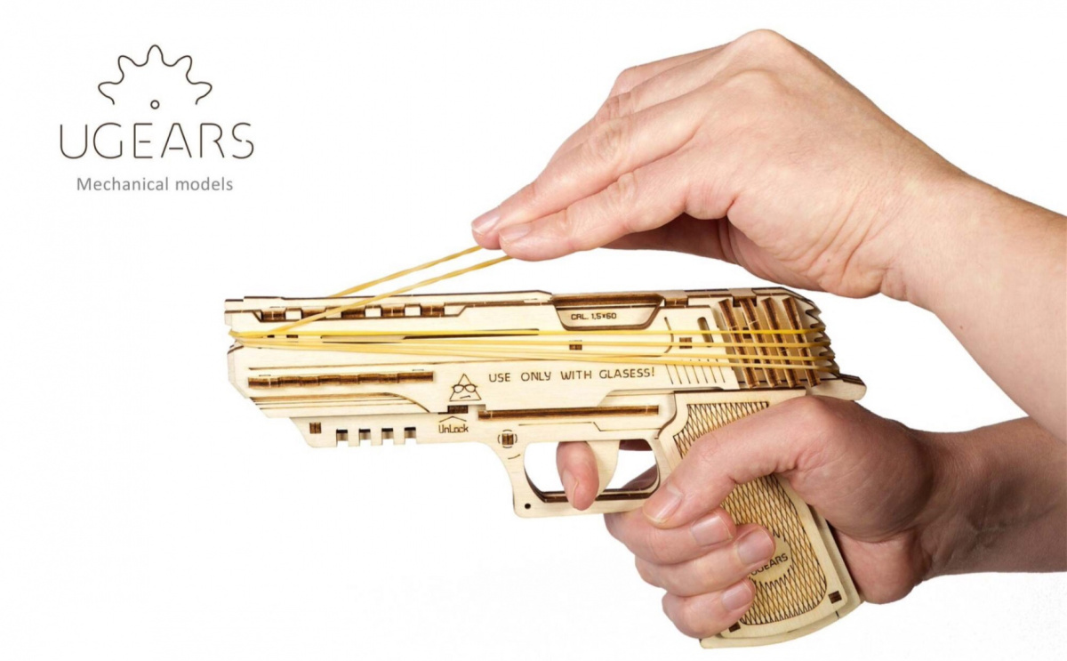 Puzzle-3D-pistolet-bron-Ugears-3