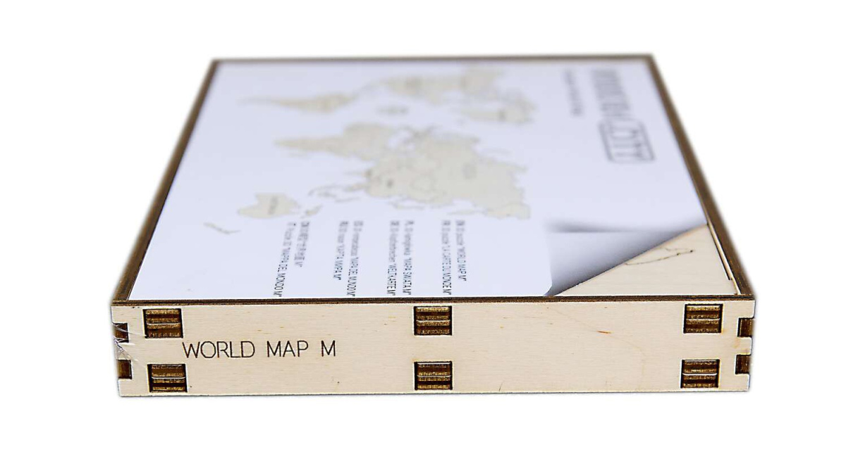Drewniana Mapa Świata na ścianę 57x38 cm
