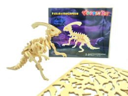 Puzzle 3D Dinozaur Parasaurlophus drewniany