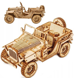 Puzzle 3D Jeep Wojskowy Robotime drewniany
