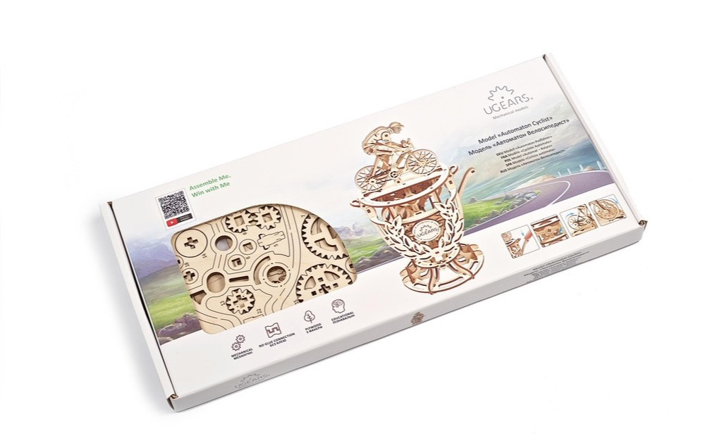 Puzzle 3D Kolarz Rowerzysta Ugears drewniany Puzzle 3D Kolarz Rowerzysta Ugears drewniany