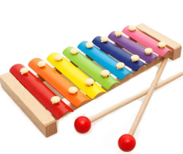 Cymbałki drewniane edukacyjne kolorowe
