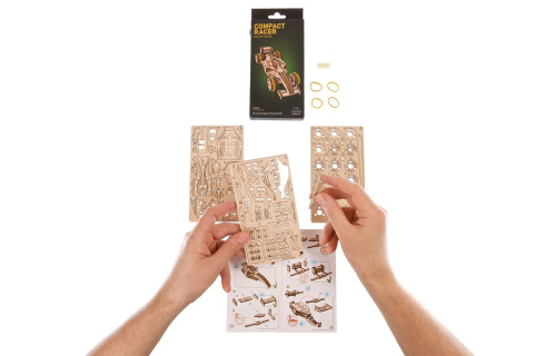 Puzzle 3D Mini Wyścigówka Ugears drewniana