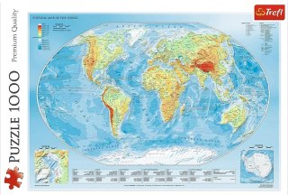 Trefl | Puzzle 1000el. | Mapa fizyczna świata