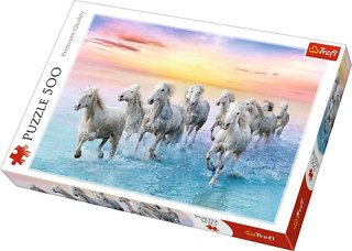 Trefl | Puzzle 500el. | Białe konie w galopie