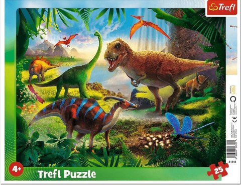 Trefl: Puzzle ramkowe 25el. - Dinozaury Trefl: Puzzle ramkowe 25el. - Dinozaury