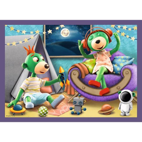 Puzzle 4w1 Dobranoc, Trefliki na noc Wieczorne rytuały Treflików | Trefl Puzzle 4w1 Dobranoc, Trefliki na noc Wieczorne rytuały Treflików | Trefl